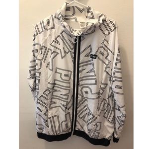 black and white PINK bomber/workout jacket